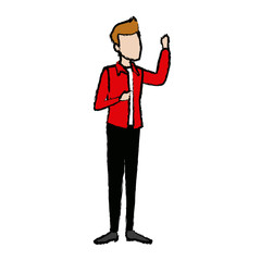 young man student standing cartoon person image