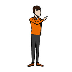young man student standing cartoon person image