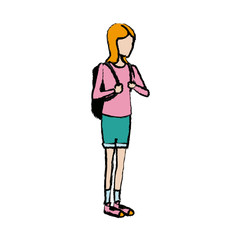 student girl teenager standing character person