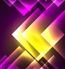 Dark background design with squares and shiny glowing effects