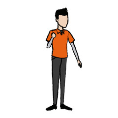 young man student standing cartoon person image