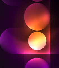 Vector glowing geometric shapes background