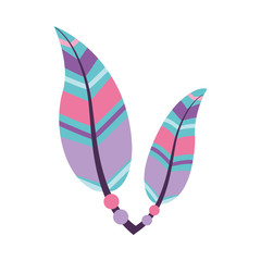 Boho style decorative feathers vector illustration design