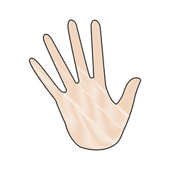 opened palm of the hand cartoon icon vector illustration