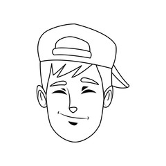 happy male face smile character funny vector illustration