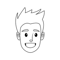 Obraz na płótnie Canvas happy male face smile character funny vector illustration