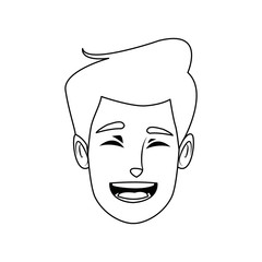 happy male face smile character funny vector illustration