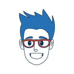 happy male face smile character funny vector illustration