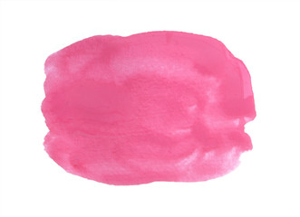 Pink watercolor background isolated on white.