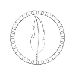 Boho style decorative feather vector illustration design