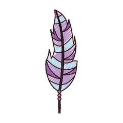 Boho style decorative feather vector illustration design