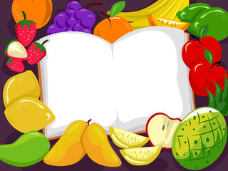 Fruits Open Book Illustration