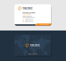 Obraz premium yellow creative business card with linear map