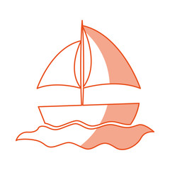 sailboat sea isolated icon vector illustration design