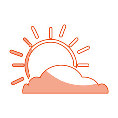 summer sun with cloud scene vector illustration design