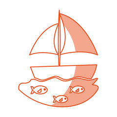 sailboat sea isolated icon vector illustration design