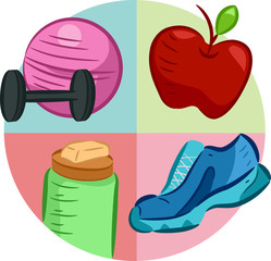 Icon Diet Exercise Illustration