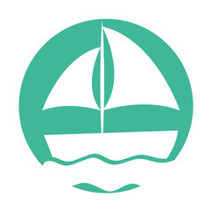 sailboat sea isolated icon vector illustration design