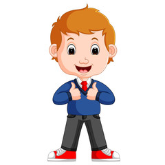 Cute boy cartoon good posing