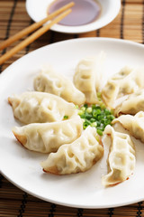 Gyoza dumplings.