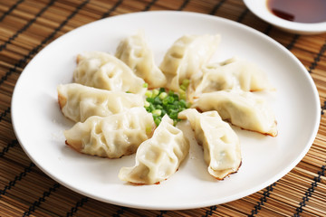 Gyoza dumplings.