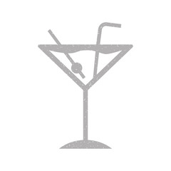 tropical cocktail cup with straw vector illustration design