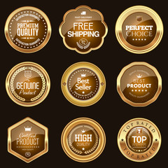 Set of luxury brown badges