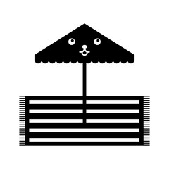 beach umbrella kawaii character vector illustration design