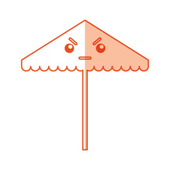 beach umbrella kawaii character vector illustration design