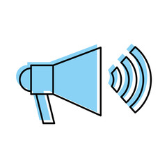 megaphone sound with waves vector illustration design