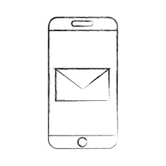 smartphone device with envelope vector illustration design