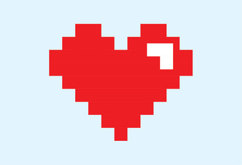 vector of heart pixel