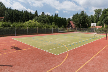 Naklejka premium Outdoor playground for tennis, volleyball and football.
