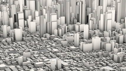 3d aerial city