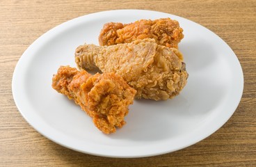 Fried Chicken Wings on A White Dish