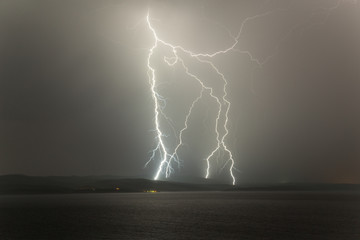 Night storm on the Croatian coast 