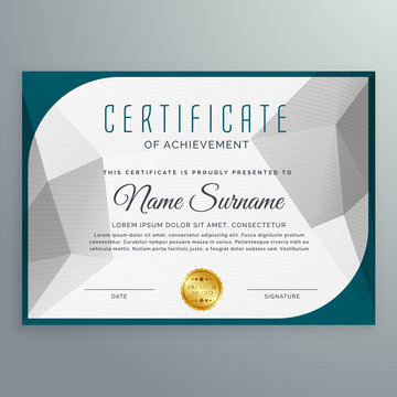 creative simple certificate design template with abstract shape