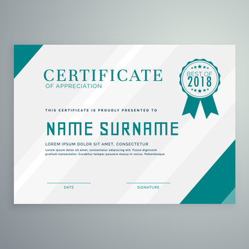 certificate award template with clean and modern pattern
