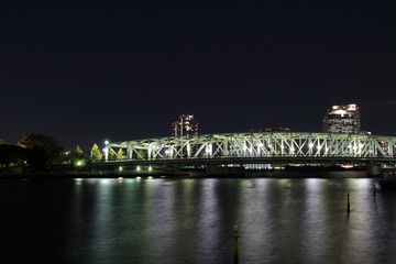 Fototapeta na wymiar 豊洲運河と相生橋