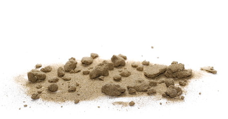 pile desert sand isolated on white background