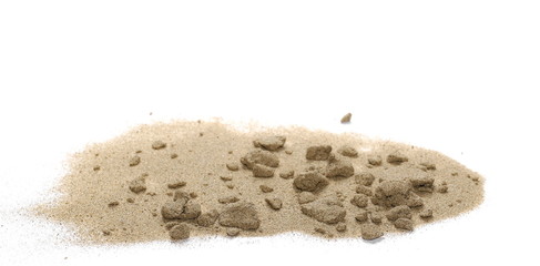 pile desert sand isolated on white background