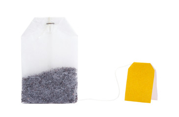 tea bag isolated on white background
