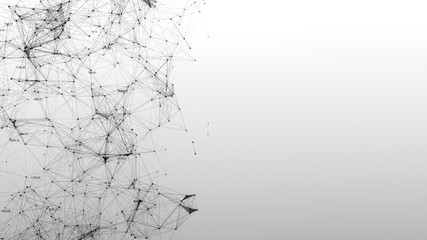 Abstract background of scientific plexuses and figures