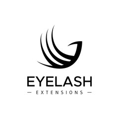 Eyelash extension logo. Abstract bird on a white background. Vector illustration in a modern style
