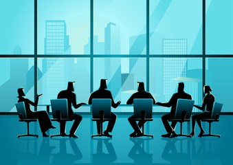 Business people having a meeting in executive conference room