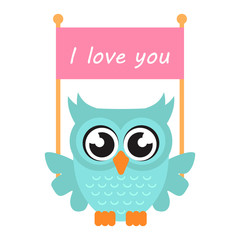 cartoon owl with poster