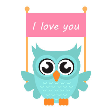 cartoon owl with poster
