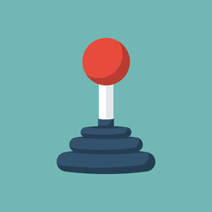 Joystick Control concept. Joystick arcade. Controls lever gamepad. Vector illustration flat design style. Isolated on background. Computer video game. Arcademachine.