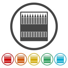 Pencil box icons set - Illustration 