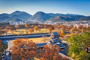 Rolgordijnen Kumamoto, Japan Autumn Skyline © SeanPavonePhoto